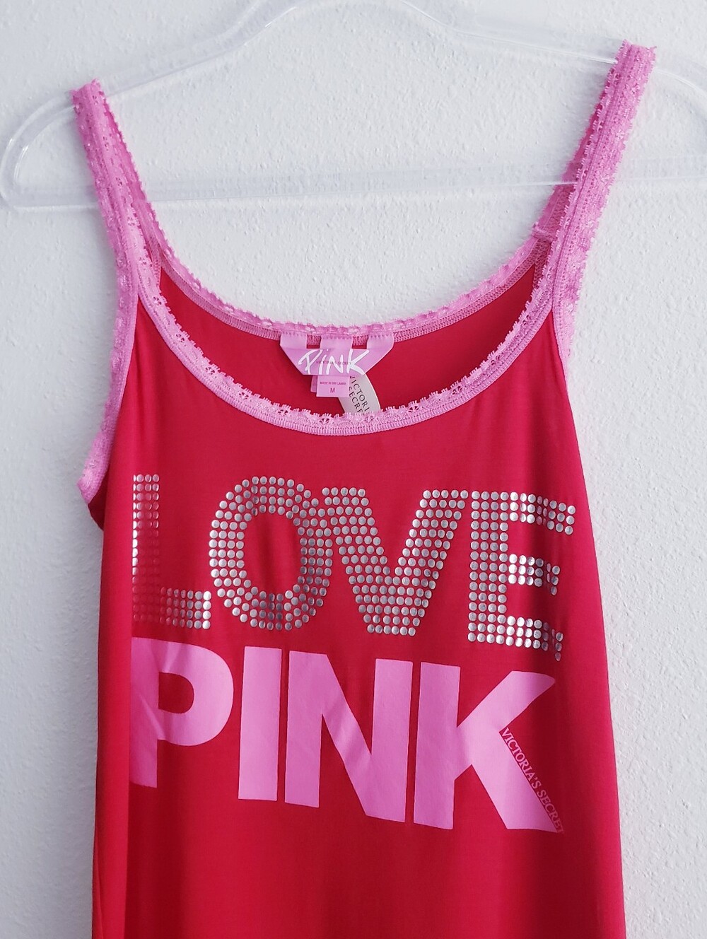 Pink Victoria's Secret Y2K Love pink Tank Top - Picture 3 of 8